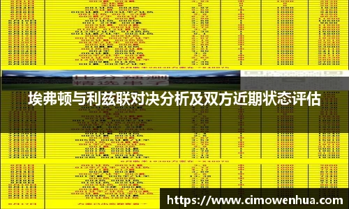 埃弗顿与利兹联对决分析及双方近期状态评估